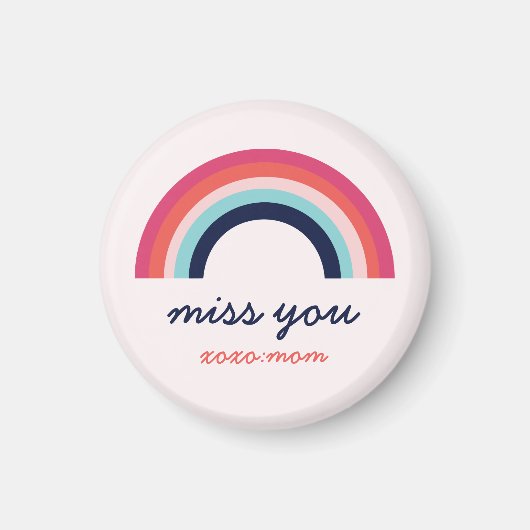Miss You Rainbow in Pink en Blue Magnet (Voorkant)