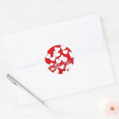 'miss you' - rood met Schattigee witte liefdeshart Ronde Sticker (Envelop)