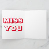 Miss You, Rood wit modern vet Kaart (Binnen)