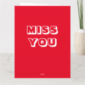 Miss You, Rood wit modern vet Kaart (Achterkant)