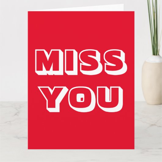 Miss You, Rood wit modern vet Kaart (Voorkant)