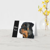 Miss You Rottweiler Dog Wenskaart - Verse Kaart (Gele Bloem)