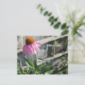 Miss you roze Daisy Briefkaart (Staand voorkant)