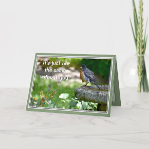 Miss You Sad Bird Wenskaart Feestdagen Kaart