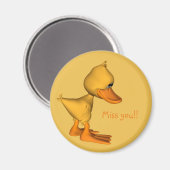 Miss you Sad Little Yellow cartoon Duck Magneet (Voorkant / Achterkant)