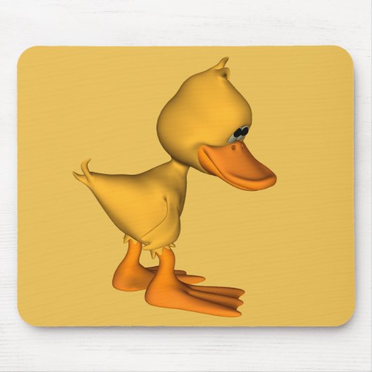 Miss you Sad Little Yellow cartoon Duck Muismat (Voorkant)
