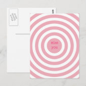 MISS YOU - Schattigee Abstracte roze cirkels Briefkaart (Voorkant / Achterkant)
