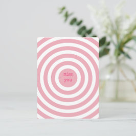 MISS YOU - Schattigee Abstracte roze cirkels Briefkaart