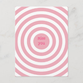 MISS YOU - Schattigee Abstracte roze cirkels Briefkaart