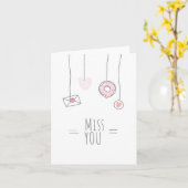 Miss You Schattigee Roze Letter Doughnut Wenskaart Kaart (Gele Bloem)