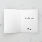 Miss You Simple Heart Feestdagen Kaart (Binnen)