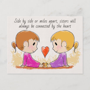Miss You Sister Cute Briefkaart