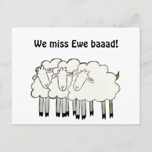 Miss You (spelen op woorden) Briefkaart