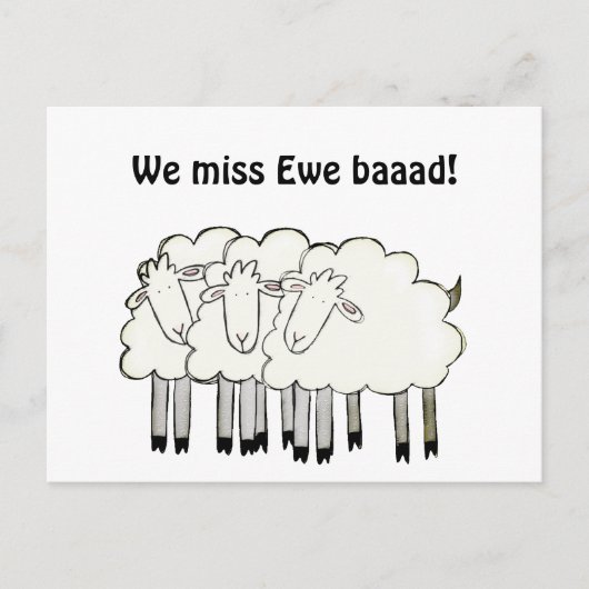 Miss You (spelen op woorden) Briefkaart (Voorkant)