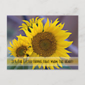 Miss You Sunflower close-up foto Briefkaart (Voorkant)