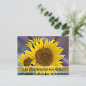 Miss You Sunflower close-up foto Briefkaart (Staand voorkant)