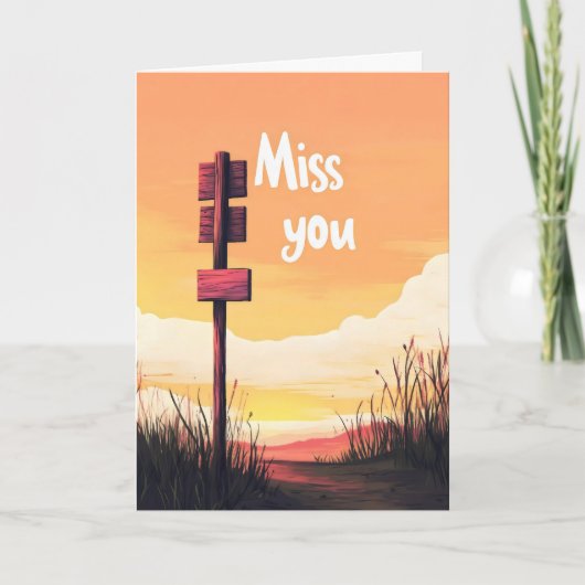 Miss You Sunset Feestdagen Kaart (Voorkant)