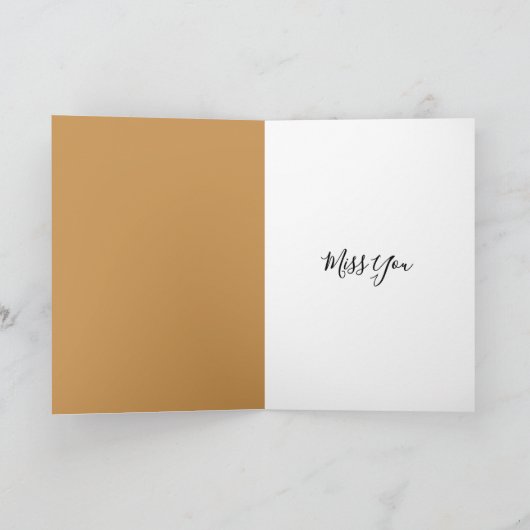 Miss You Tabby Cat With Note Kaart (Binnen)