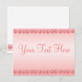 Miss You Tattered Heart Pink Ombre Sjabloon Briefkaart (Voorkant / Achterkant)