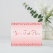 Miss You Tattered Heart Pink Ombre Sjabloon Briefkaart (Staand voorkant)