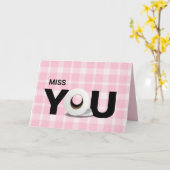 Miss you toilet paper roll roze plaid kaart (Gele Bloem)