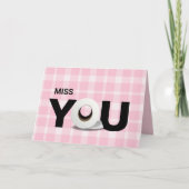 Miss you toilet paper roll roze plaid kaart (Voorkant)
