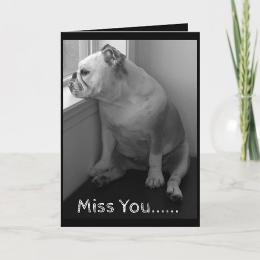 Miss You Wenskaart-Trieste Bulldog Kaart (Voorkant)