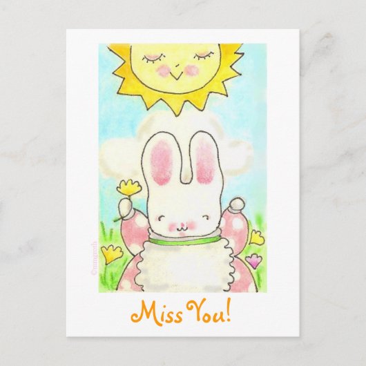 Miss You'n postkaart. Briefkaart (Voorkant)