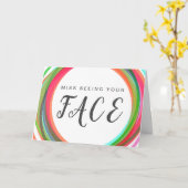 Miss Zing uw gezicht kleurrijke ringen Kaart (Gele Bloem)