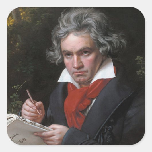 Missa Solemnis: Ludwig Beethoven Klassieke Muziek Vierkante Sticker (Voorkant)
