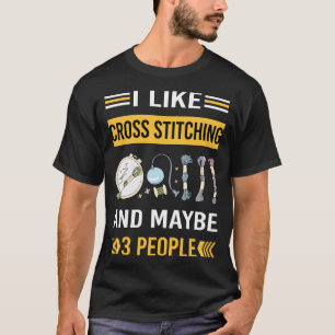 Misschien 3 mensen kruisen stiksels t-shirt