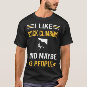 Misschien 3 mensen rots klimmen klimmer t-shirt