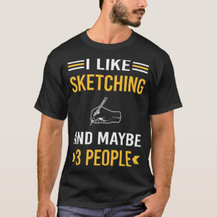Misschien 3 mensen schetsen t-shirt