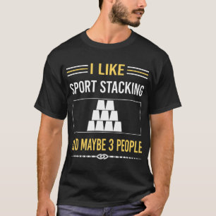 Misschien 3 mensen Sport Stapelbeker Stapelsnelhei T-shirt