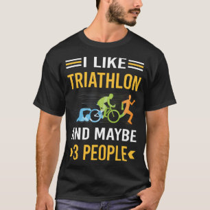 Misschien 3 mensen triatlon triatleet t-shirt