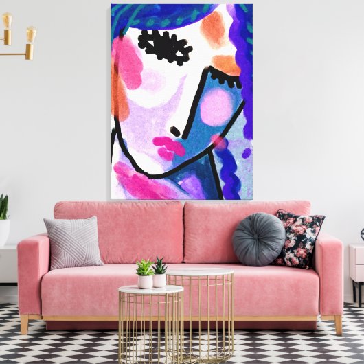 Misschien Abstract digitaal portret van een vrouw Canvas Afdruk (Insitu (Woonkamer))