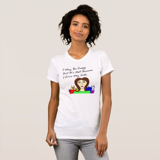 Misschien Crazy Cat Lady T-shirt (Voorkant volledig)