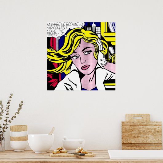Misschien door Roy Lichtenstein Poster (Keuken)