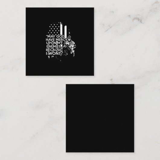 Misschien heeft God medelijden met mijn vijanden,  Vierkante Visitekaartje (Voorkant / Achterkant)