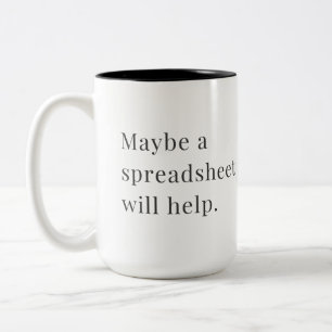 Misschien helpt een spreadsheet de Mok voor Data L