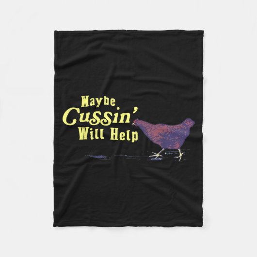 Misschien helpt Schelden Funny Chicken Fleece Deken (Voorkant)