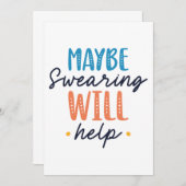 Misschien helpt Swearing Bedankkaart (Voorkant / Achterkant)