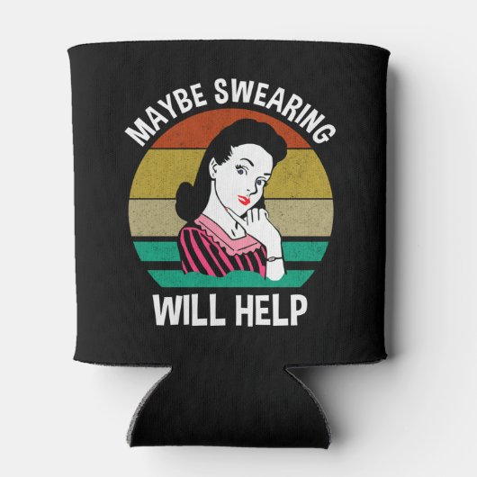 Misschien helpt Swearing Funny Sarcastic Gezegde Blikjeskoeler (Achterkant)