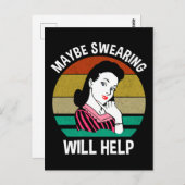 Misschien helpt Swearing Funny Sarcastic Gezegde Briefkaart (Voorkant / Achterkant)