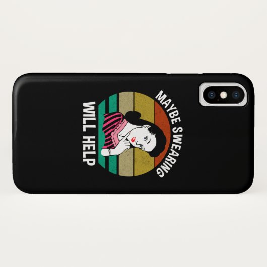 Misschien helpt Swearing Funny Sarcastic Gezegde Case-Mate iPhone Case (Achterkant (horizontaal))