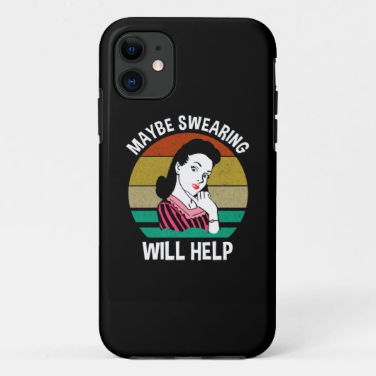 Misschien helpt Swearing Funny Sarcastic Gezegde Case-Mate iPhone Case (Achterkant)