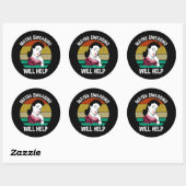 Misschien helpt Swearing Funny Sarcastic Gezegde Ronde Sticker (Vel)