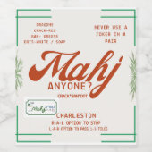 Misschien iemand? Wijnlabel met handige Mahjong ti Wijn Etiket (Enkel label)