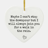Misschien kan ik de regenbui niet stoppen keramisch ornament (Voorkant)