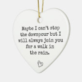 Misschien kan ik de regenbui niet stoppen keramisch ornament (Links)